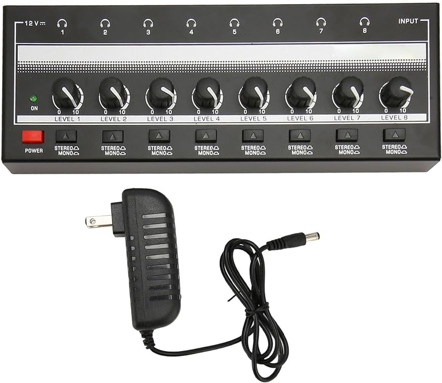 Mini amplificador para auricular de 8 salidas